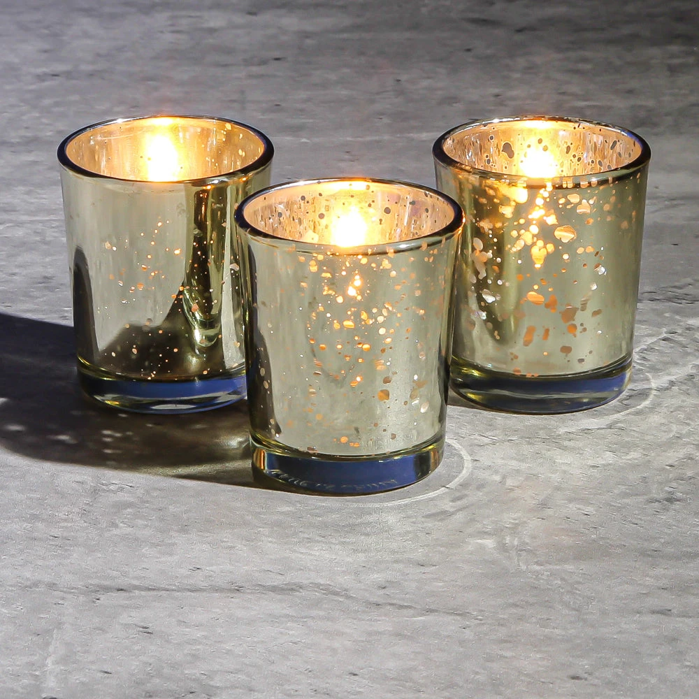 Richland Metallic Gold Mercury Votive Holders Set Of 12 2 Richland Metallic Gold Mercury Votive Holders Set Of 12 - Image 2