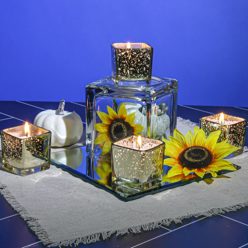 Richland Metallic Gold Mercury Square Votive Holder Set Of 12 3 Richland Metallic Gold Mercury Square Votive Holder Set Of 12 - Image 3