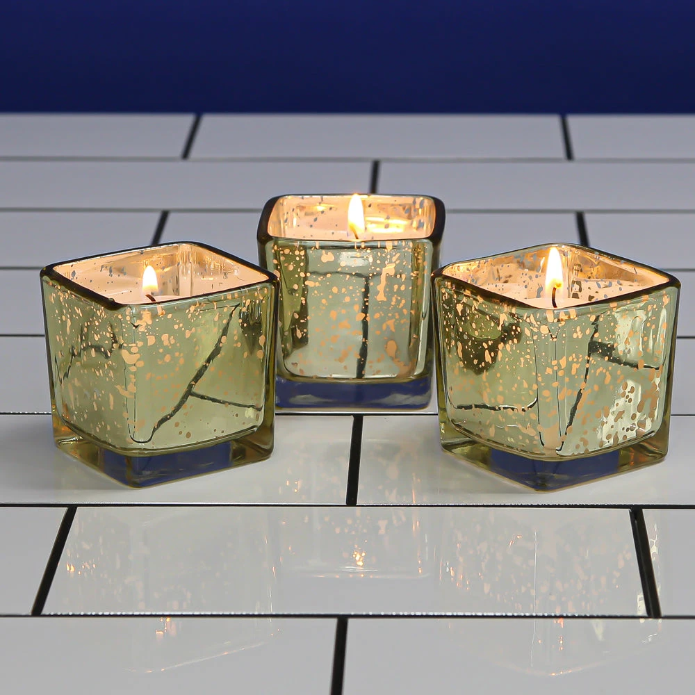 Richland Metallic Gold Mercury Square Votive Holder Set Of 72 2 Richland Metallic Gold Mercury Square Votive Holder Set Of 72 - Image 2
