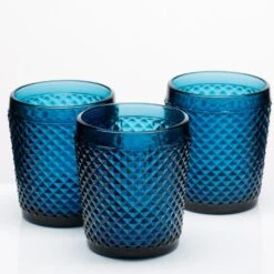 Richland Diamond Candle Holder Navy Blue Set Of 6