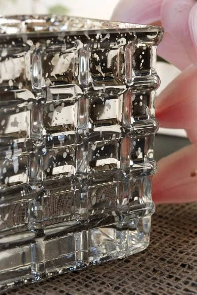 Silver Mercury Textured Glass Cube 4.75" - Square Vase & Candle Holder 1 Silver Mercury Textured Glass Cube 4.75" - Square Vase & Candle Holder