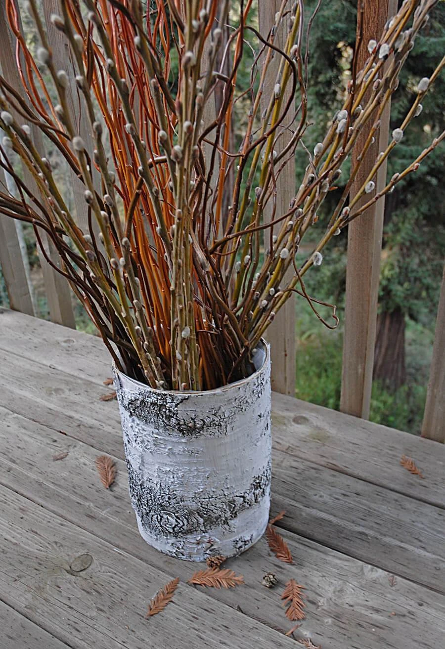 Whitewashed Birch Bark Vase 7x10 3 Whitewashed Birch Bark Vase 7x10 - Image 3