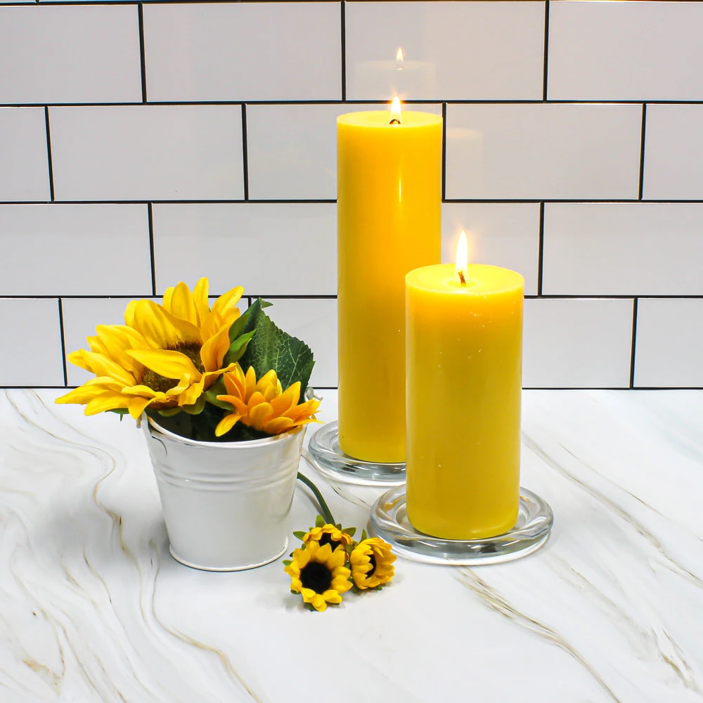 Richland Pillar Candles 3"x6" Yellow Set Of 12 3 Richland Pillar Candles 3"x6" Yellow Set Of 12 - Image 3