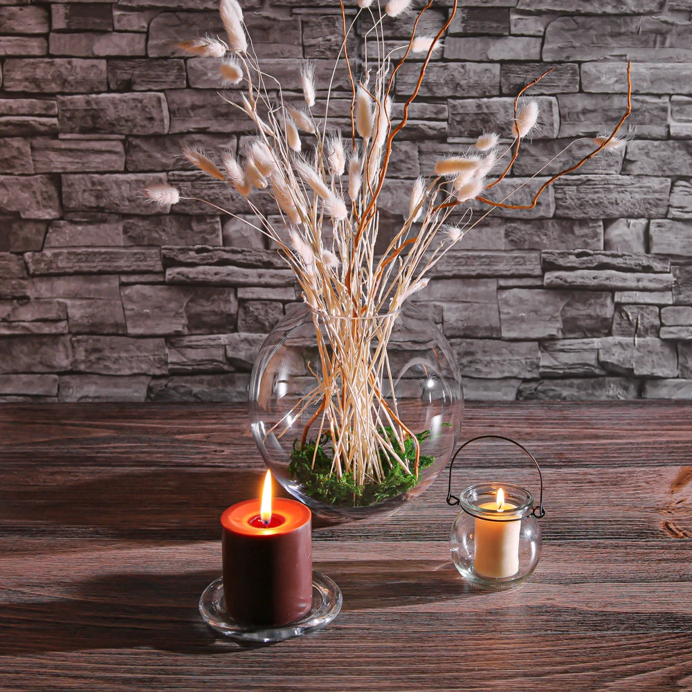 Richland 8" X 7.5" Clear Bubble Ball Vase 3 Richland 8" X 7.5" Clear Bubble Ball Vase - Image 3