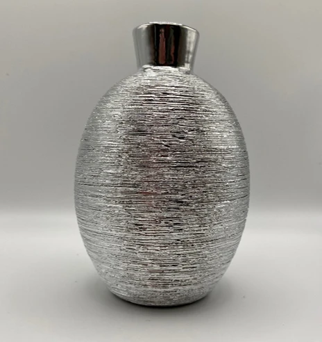 Richland Elegant Vase 6" Silver Ceramic Set Of 4 1 Richland Elegant Vase 6" Silver Ceramic Set Of 4