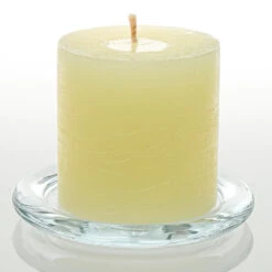 Richland Rustic Pillar Candle 3"x 3" Ivory Set Of 24