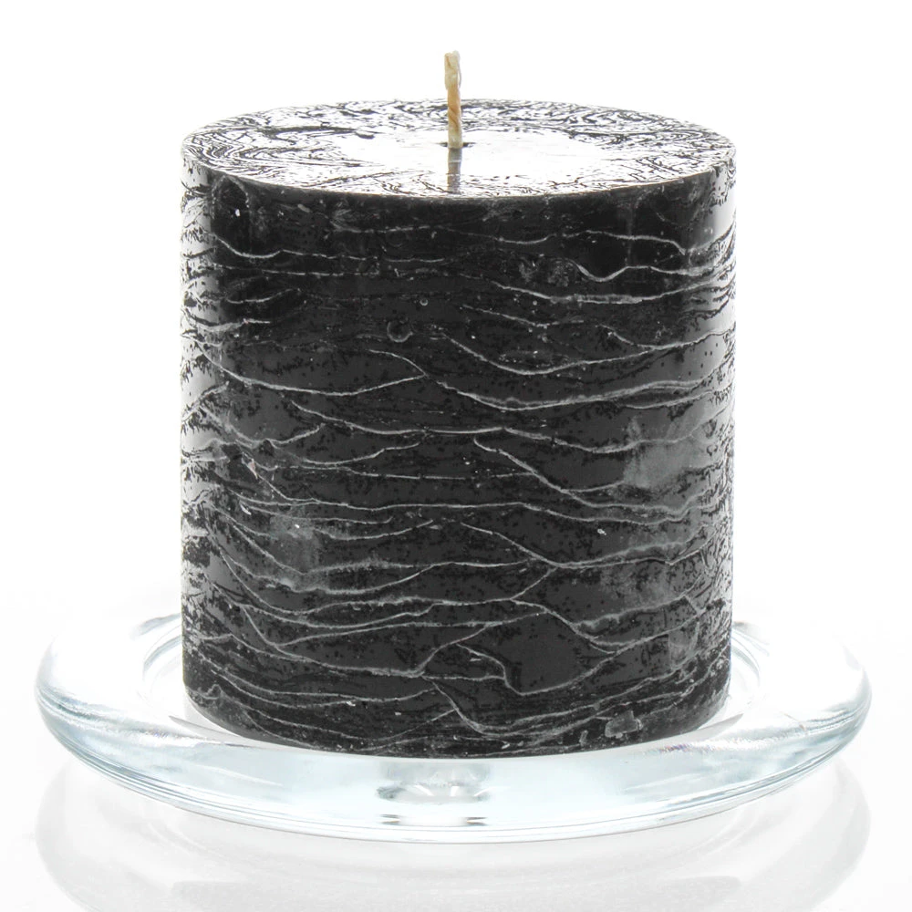 Richland Rustic Pillar Candle 3"x 3" Black Set Of 24 1 Richland Rustic Pillar Candle 3"x 3" Black Set Of 24