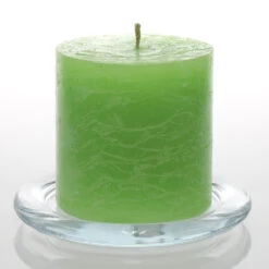 Richland Rustic Pillar Candle 3"x 3" Green Set Of 24