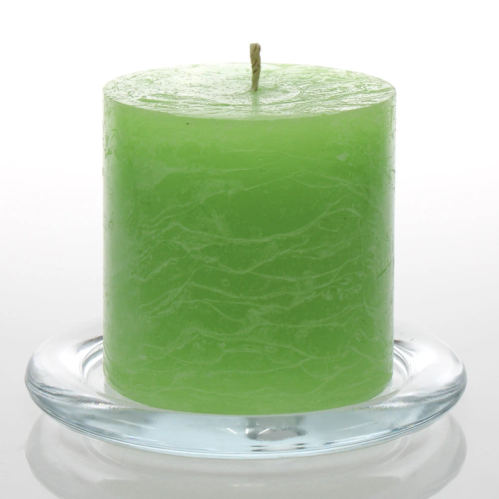 Richland Rustic Pillar Candle 3"x 3" Green Set Of 24 1 Richland Rustic Pillar Candle 3"x 3" Green Set Of 24