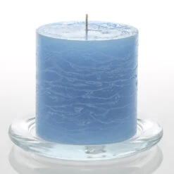 Richland Rustic Pillar Candle 3"x 3" Light Blue Set Of 48