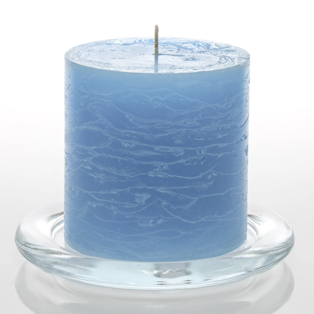 Richland Rustic Pillar Candle 3"x 3" Light Blue Set Of 48 1 Richland Rustic Pillar Candle 3"x 3" Light Blue Set Of 48