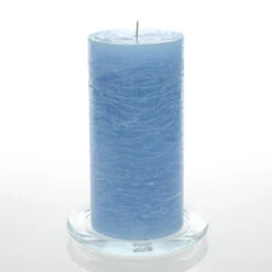 Richland Rustic Pillar Candle 3"x 6" Light Blue Set Of 12