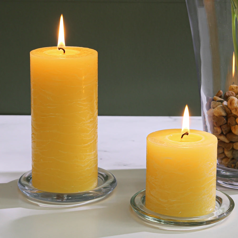 Richland Rustic Pillar Candle 3"x 3" Yellow Set Of 48 2 Richland Rustic Pillar Candle 3"x 3" Yellow Set Of 48 - Image 2