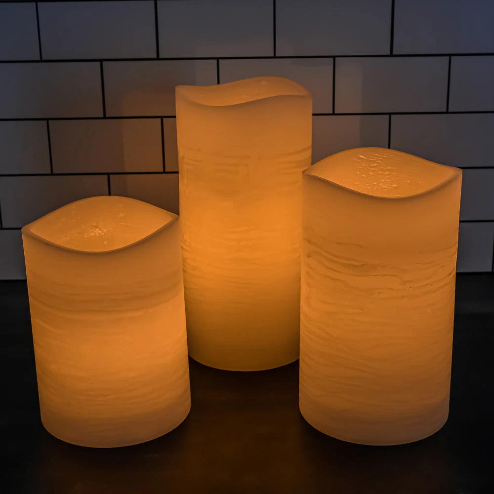 Richland LED Big Pillar Candles Ivory 6” Set Of 3 2 Richland LED Big Pillar Candles Ivory 6” Set Of 3 - Image 2