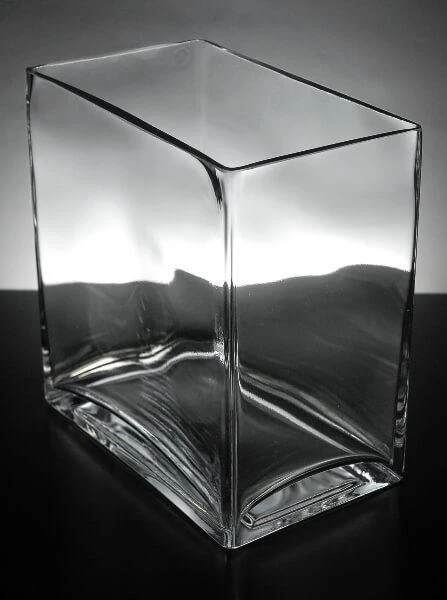 Thick Glass Rectangle Vase 7.5" X 8" 1 Thick Glass Rectangle Vase 7.5" X 8"