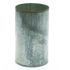 Norah Corrugated Zinc Vase 7" 8 Norah Corrugated Zinc Vase 7" -Comme Des Garcons Store 84230604938