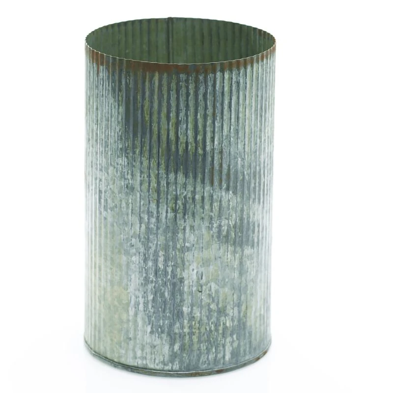 Norah Corrugated Zinc Vase 7" 4 Norah Corrugated Zinc Vase 7" - Image 4