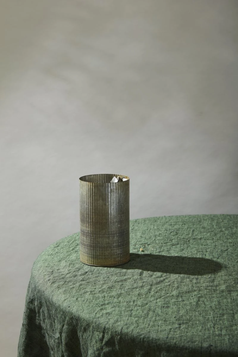 Norah Corrugated Zinc Vase 7" 5 Norah Corrugated Zinc Vase 7" - Image 5