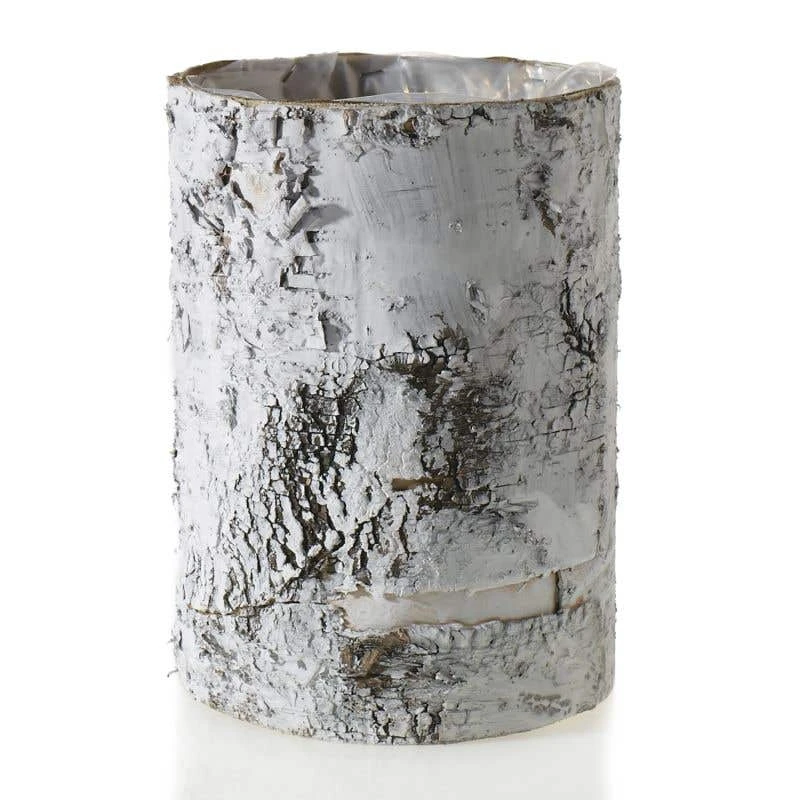 Whitewashed Birch Bark Vase 7x10 2 Whitewashed Birch Bark Vase 7x10 - Image 2