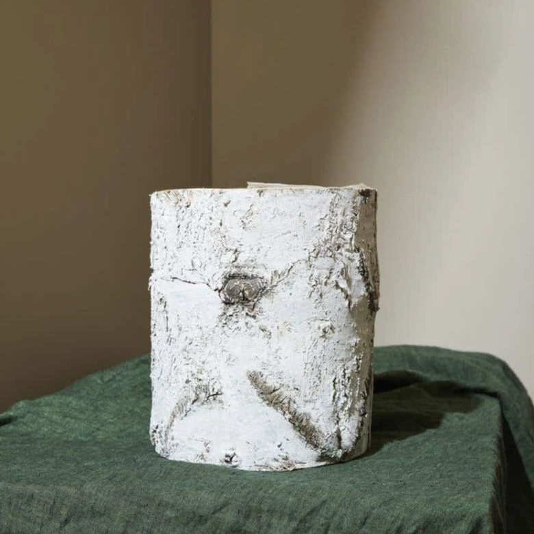 Whitewashed Birch Bark Vase 7x10 4 Whitewashed Birch Bark Vase 7x10 - Image 4