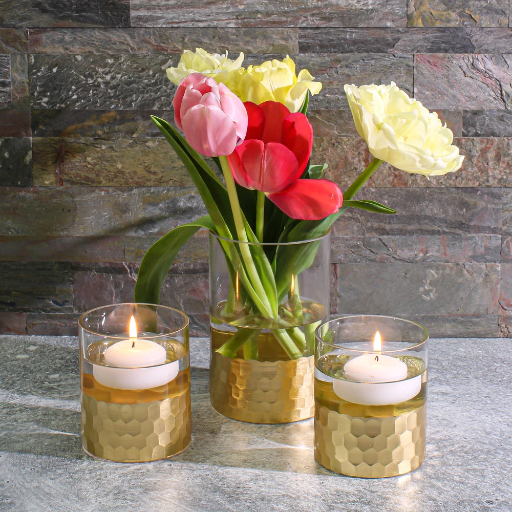 Elsa Vase & Candle Holder 6" With Gold-Dipped Finish 2 Elsa Vase & Candle Holder 6" With Gold-Dipped Finish - Image 2
