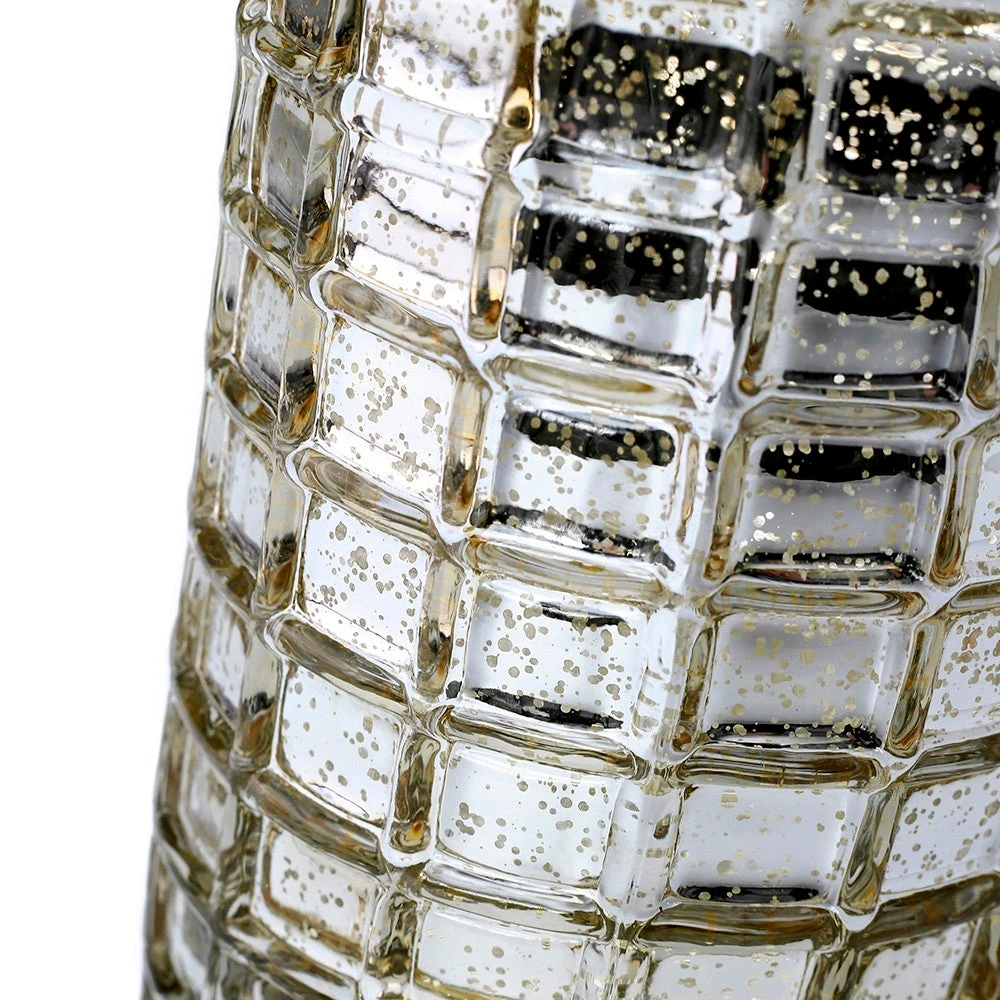 Gold Mercury Mosaic Cylinder 10" - Vase & Candle Holder 4 Gold Mercury Mosaic Cylinder 10" - Vase & Candle Holder - Image 4