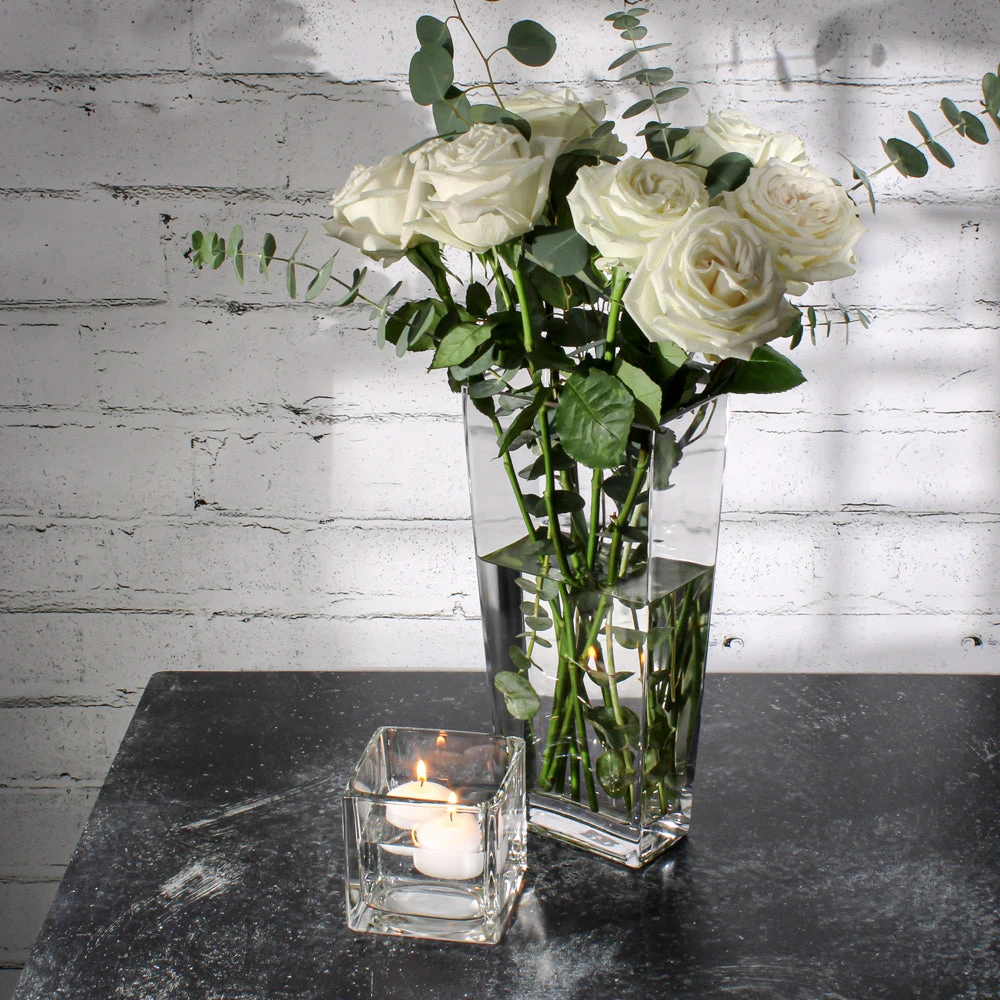 Sturdy Tapered Rectangle Vase 13in 2 Sturdy Tapered Rectangle Vase 13in - Image 2