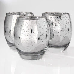 Richland Grande Hurricane Votive Holder Silver Mercury Set Of 72