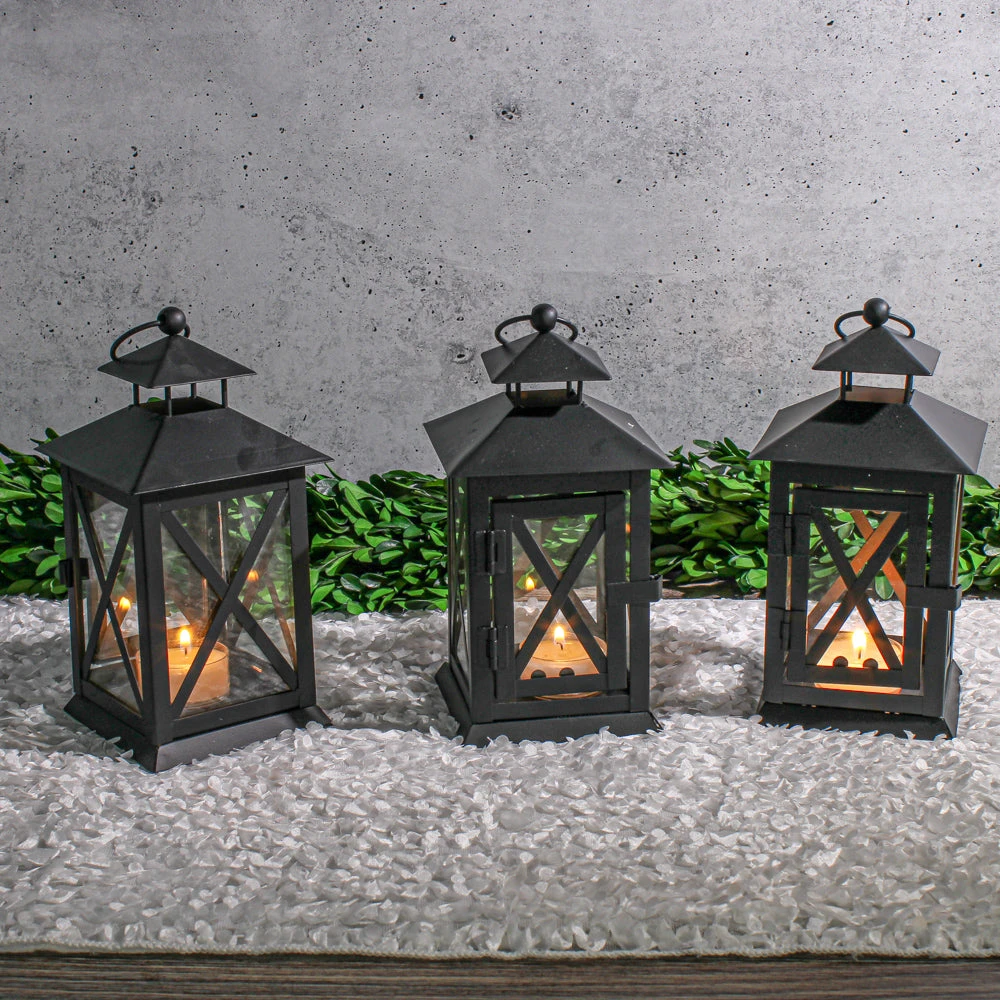 Richland Noble Lantern Black Metal 7" Set Of 6 1 Richland Noble Lantern Black Metal 7" Set Of 6