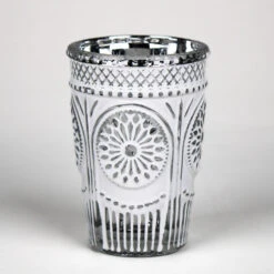 Richland Regal White Silver Mercury Vase Set Of 8