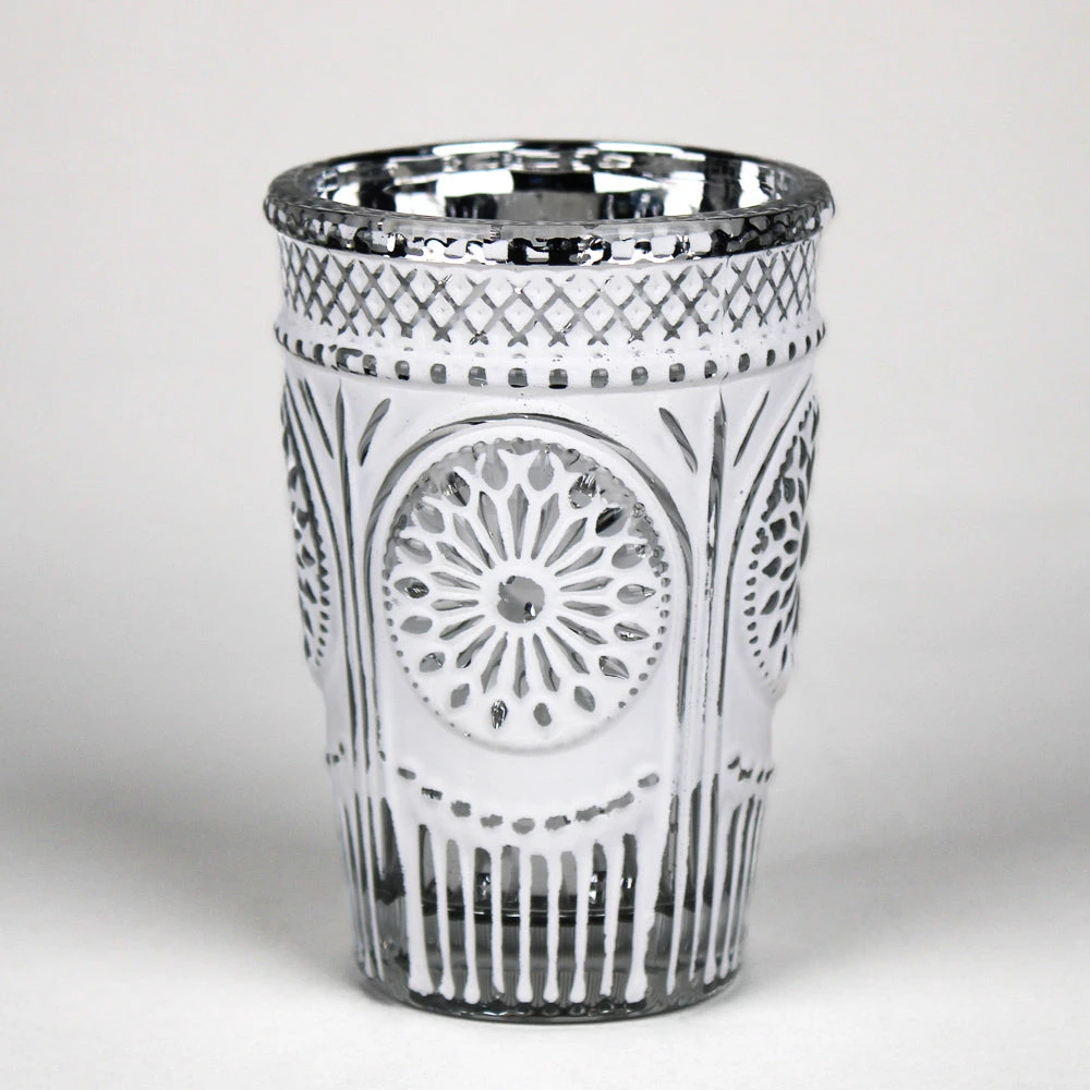 Richland Regal White Silver Mercury Vase Set Of 8 1 Richland Regal White Silver Mercury Vase Set Of 8