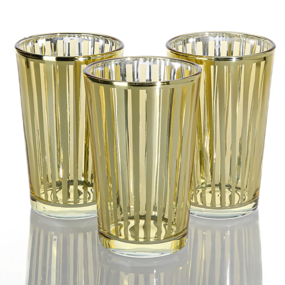 Richland Gold Stripe Glass Holder - Large Set Of 6 1 Richland Gold Stripe Glass Holder - Large Set Of 6