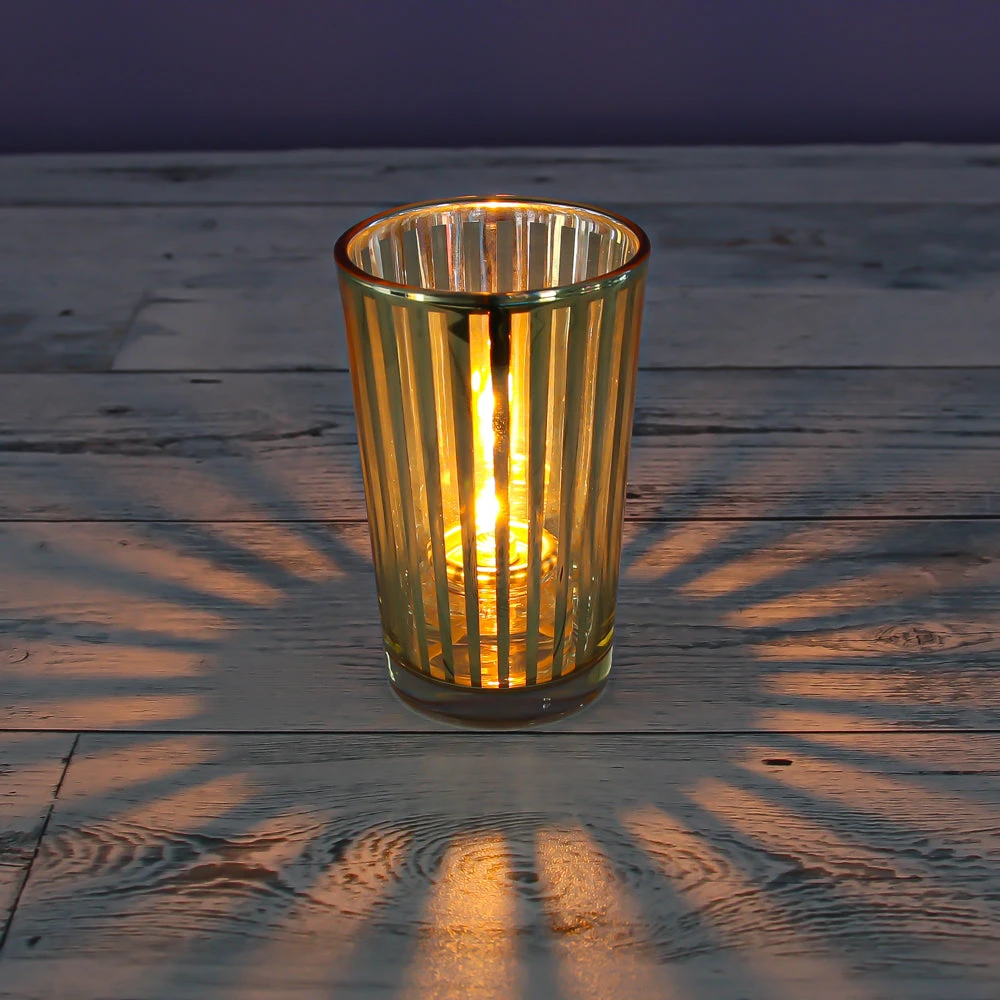 Richland Gold Stripe Glass Holder - Large Set Of 6 2 Richland Gold Stripe Glass Holder - Large Set Of 6 - Image 2