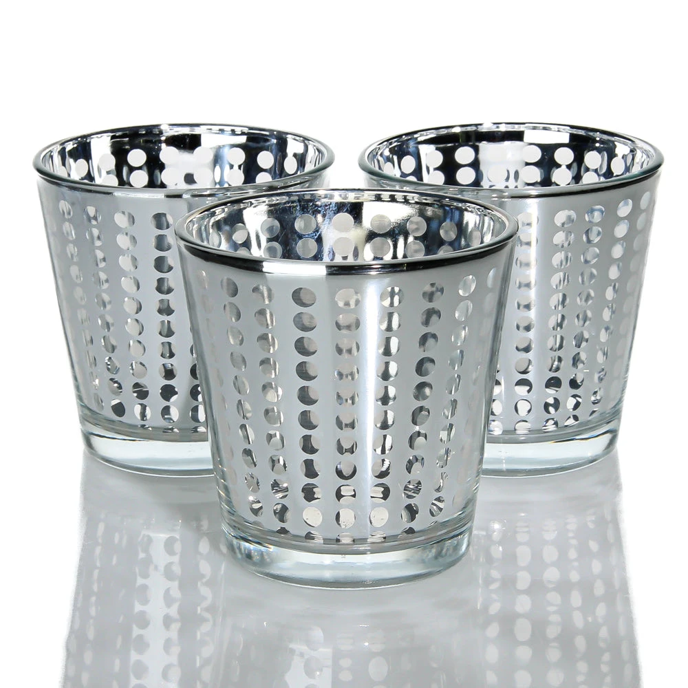 Richland Silver Dotted Glass Holder - Medium Set Of 48 1 Richland Silver Dotted Glass Holder - Medium Set Of 48