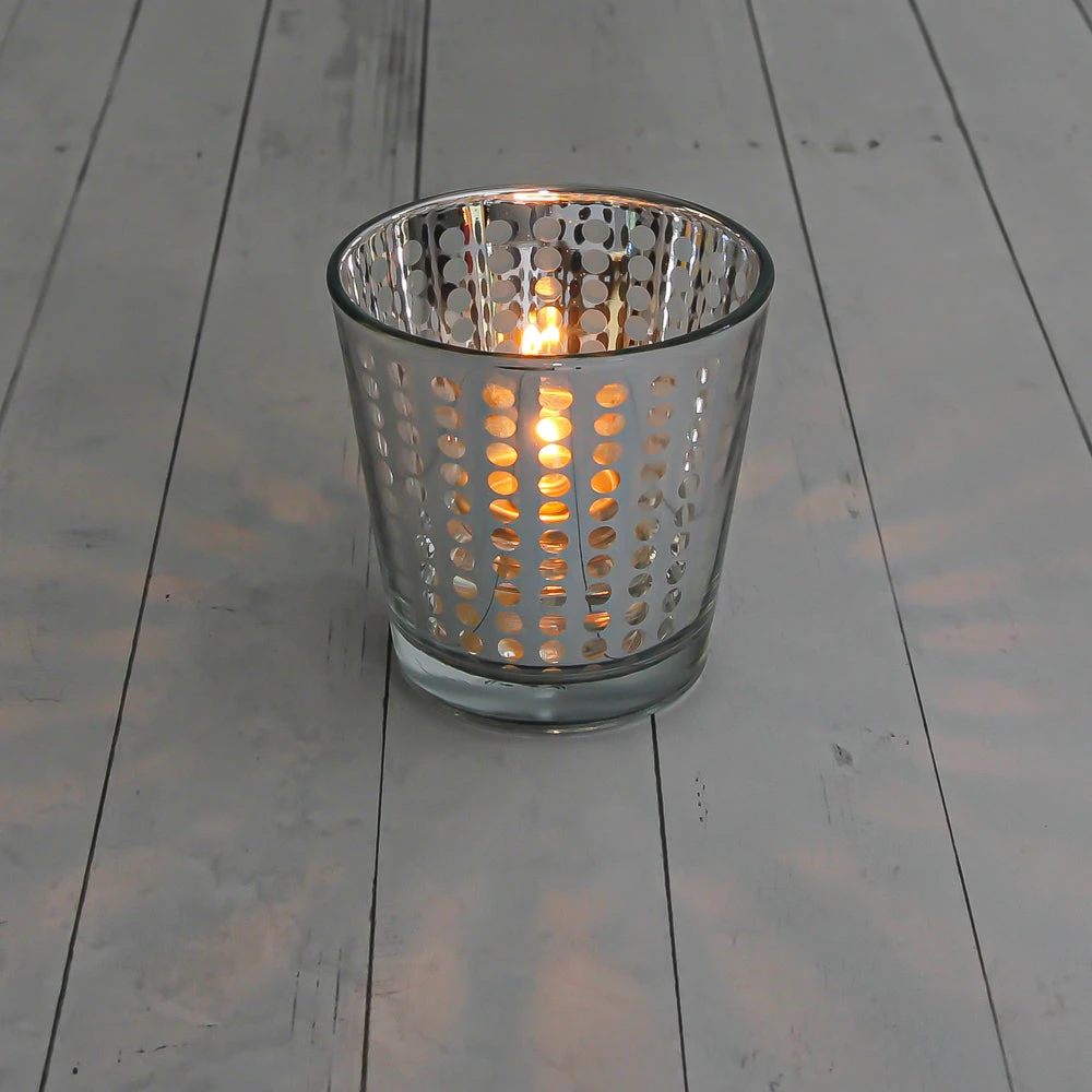 Richland Silver Dotted Glass Holder - Medium Set Of 48 3 Richland Silver Dotted Glass Holder - Medium Set Of 48 - Image 3