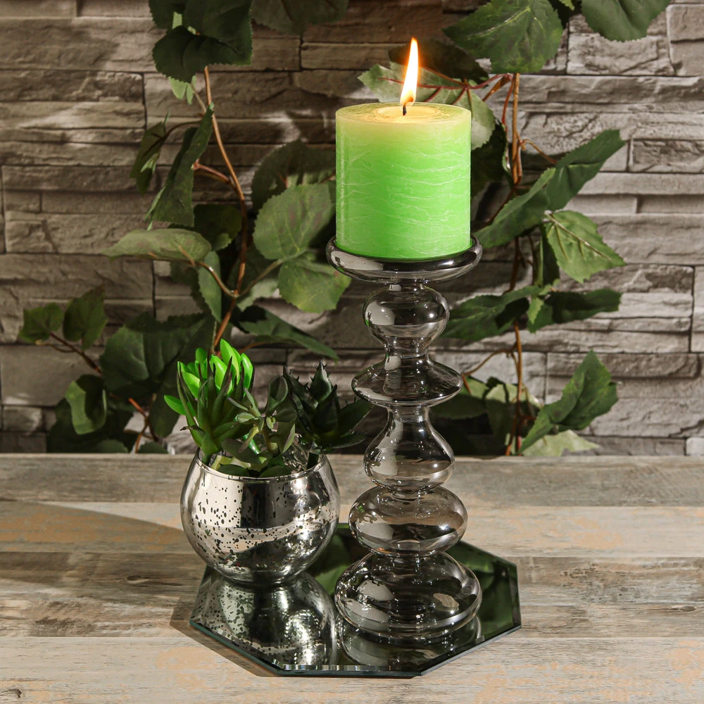 Richland Rustic Pillar Candle 3"x 3" Green Set Of 24 2 Richland Rustic Pillar Candle 3"x 3" Green Set Of 24 - Image 2