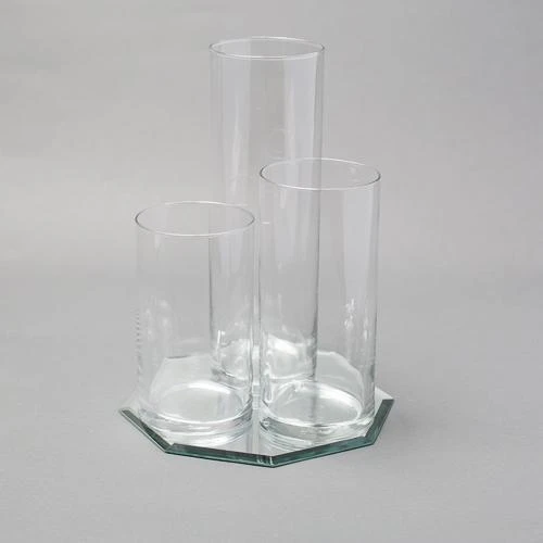 Eastland Octagon Mirror And Cylinder Vase Centerpiece Set Of 4 2 Eastland Octagon Mirror And Cylinder Vase Centerpiece Set Of 4 - Image 2