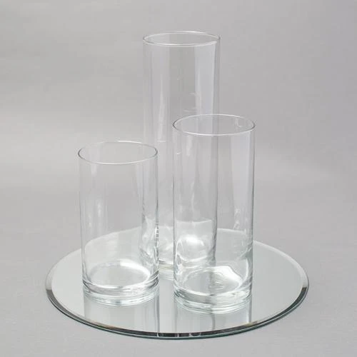 Eastland Round Mirror And Cylinder Vase Centerpiece Set Of 48 2 Eastland Round Mirror And Cylinder Vase Centerpiece Set Of 48 - Image 2