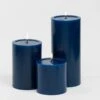 Richland Pillar Candles 4 X4", 4"x6" & 4"x9 Navy Blue Set Of 3