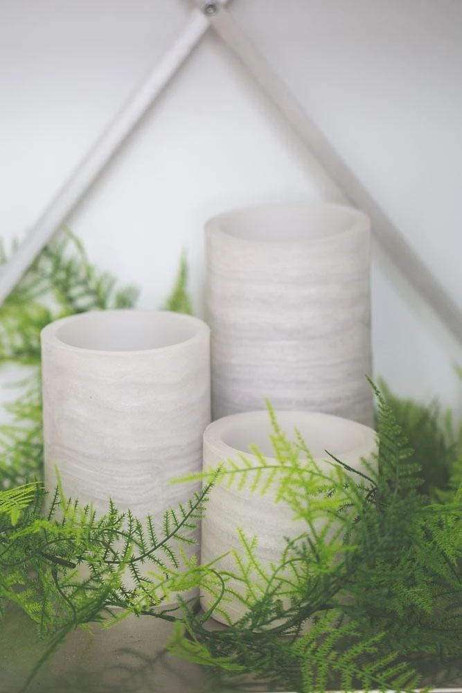 Richland Flameless LED Pillar Candle Marble 4" X 6" 5 Richland Flameless LED Pillar Candle Marble 4" X 6" - Image 5