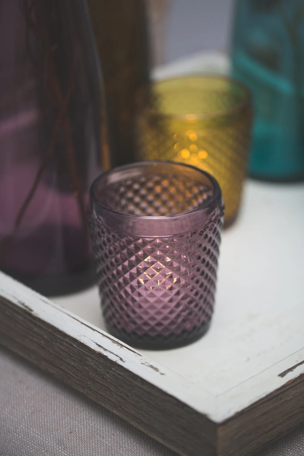 Richland Diamond Candle Holder Purple Set Of 6 2 Richland Diamond Candle Holder Purple Set Of 6 - Image 2