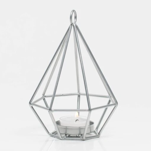 Richland Geometric Tealight Candle Holders - Silver Set Of 12