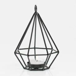 Richland Geometric Tealight Candle Holders - Black Set Of 12