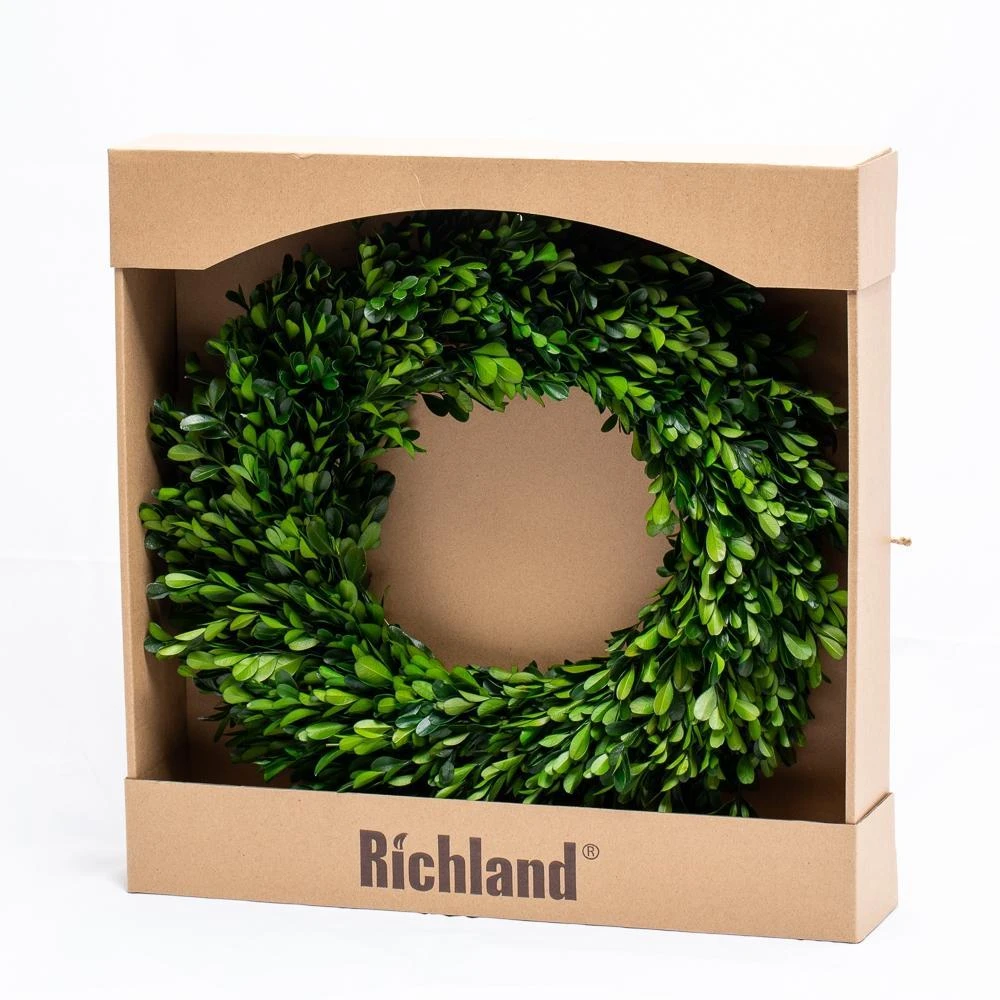 Richland Preserved Boxwood Wreath 17” 3 Richland Preserved Boxwood Wreath 17” - Image 3