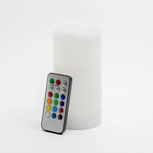Richland Flameless LED Remote Control Wavy Top Pillar Candle White 3"x6" Set Of 24 2 Richland Flameless LED Remote Control Wavy Top Pillar Candle White 3"x6" Set Of 24 - Image 2