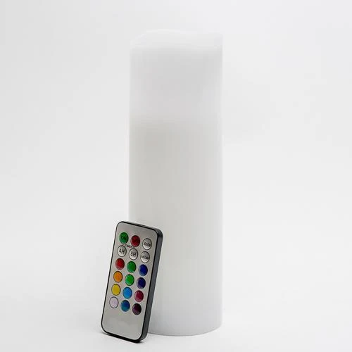 Richland Flameless LED Remote Control Wavy Top Pillar Candle White 3"x9" Set Of 3 2 Richland Flameless LED Remote Control Wavy Top Pillar Candle White 3"x9" Set Of 3 - Image 2