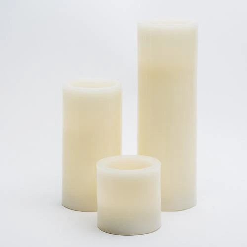 Richland Flameless LED Pillar Candles 3"x3", 3"x6" & 3"x9" Ivory Set Of 3 2 Richland Flameless LED Pillar Candles 3"x3", 3"x6" & 3"x9" Ivory Set Of 3 - Image 2