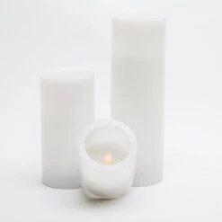 Richland Flameless LED Pillar Candles 3"x3", 3"x6" & 3"x9" White Set Of 3 7 Richland Flameless LED Pillar Candles 3"x3", 3"x6" & 3"x9" White Set Of 3 -Comme Des Garcons Store 967a2935 2