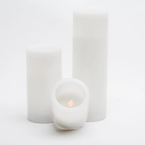 Richland Flameless LED Pillar Candles 3"x3", 3"x6" & 3"x9" White Set Of 3 4 Richland Flameless LED Pillar Candles 3"x3", 3"x6" & 3"x9" White Set Of 3 - Image 4