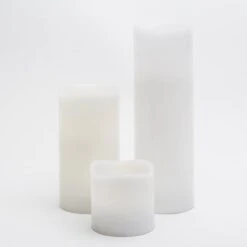 Richland Flameless LED Wavy Top Pillar Candles 3"x3", 3"x6" & 3"x9" White Set Of 3 9 Richland Flameless LED Wavy Top Pillar Candles 3"x3", 3"x6" & 3"x9" White Set Of 3 -Comme Des Garcons Store 967a2939